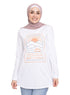 White Printed Long - Sleeve Design 33 - Khotwh